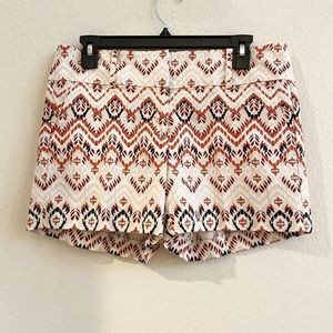 Ann Taylor Modern Multicolor Geo Tribal Print Casual City Modern Shorts SZ 4‎